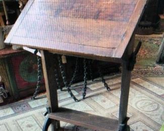 Turn of the Century Architect Desk $380.00 (item located in storage, please contact if interested and we will arrange for the item to be on-site the day of the sale)