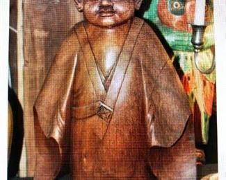 Carved Wood Japanese Shinto Figure $125.00