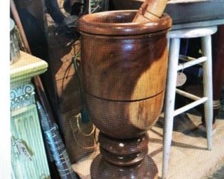 Extra Large, Hand Carved Timber mortar & Pestle $185.00