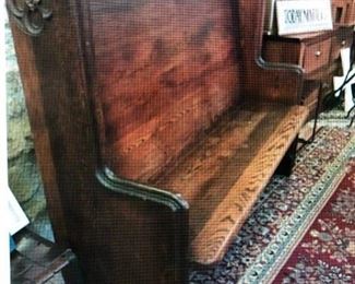 Turn of the Century Oak Pew $500.00 (item located in storage, please contact if interested and we will arrange for the item to be on-site the day of the sale)