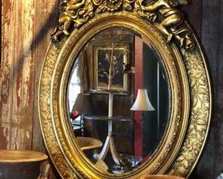 Gold Gilt Mirror with Cherubs $485.00