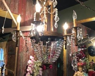Beautiful Chandelier, Metal and Glass $520.00 (item located in storage, please contact if interested and we will arrange for the item to be on-site the day of the sale)
