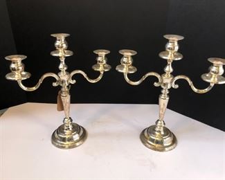 Pair of Silver Plate Candelabras $105.00