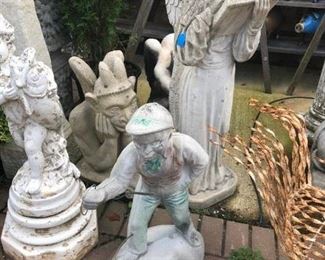 Various Cement Lawn Statues
