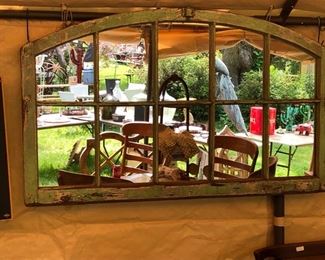 Vintage window converted to an interesting mirror $425.00