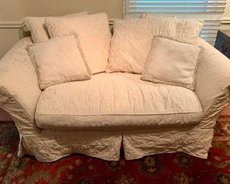 $495 Detail of Domain Single Cushion sofa.