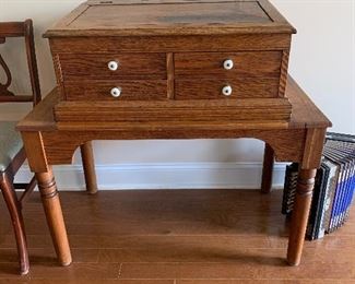 #5	Oak antique writing desk 37"x34"x21"	 $150.00 
