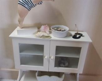 Beach Themed Cabinet and Assorted Decor