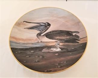 Lot #5  Gorham limited edition plate - John J. Audubon "Peliccanus Occidentalis"  Made in 1981 for Goudchaux's   #139 of limited edition.