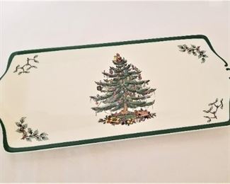 Lot #10  Spode "Christmas Tree" Sandwich dish or tidbit tray