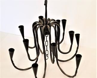 Lot #17  Rustic wrought iron hanging candle holder