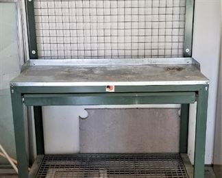 Lot #20  Galvanized Steel Potting Station or Work Bench with drawer