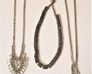 Lot #52  Three Piece Rhinestone Lot - 3 necklaces