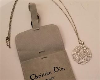 Lot #58  Sterling Silver Christian Dior necklace in suede pouch