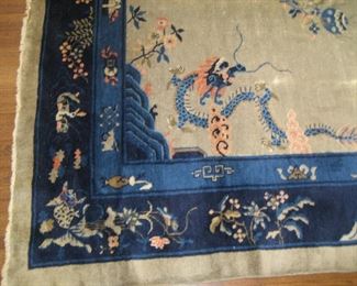 Detail of Art Deco Chinese rug (has some wear)