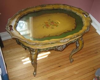 Ornate, painted butler's table