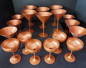 https://ctbids.com/#!/description/share/422425 12 Count Martini Glasses and 6 Count Cocktail Glasses. "A glistening copper color ensures a formal, yet fun, presentation, fit for trendy bars, upscale events, and festive celebrations. Use this iconic glass to serve a classic martini or any signature cocktail."