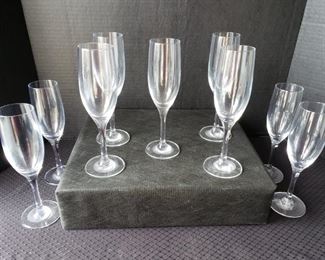 https://ctbids.com/#!/description/share/422448 9 Count: "Nadine" 6.75 Oz Flute Glasses By Stölzle Lausitz. "This glass features a drawn stem with a seamless transition into the bowl. It's sure to be the perfect complement to any table setting and decor. Whether you're using this glass at a catering event or in your restaurant, this impeccable product will help you to create a quality atmosphere for your guests. Made of 100% lead free, German-made crystal, Stolzle glassware provides higher clarity and brilliance than glassware that contains lead. The smooth touch and delicate chime of Stolzle crystal glassware lets your guests know they are receiving the very best product and service possible."