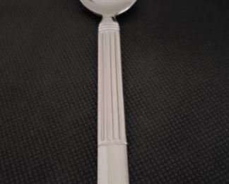 https://ctbids.com/#!/description/share/422474 "Athena" Spoons By Oneida: 12 Count. Architectural. Distinctive. A smooth, clean handle tip is a foundation for the stately Greek-style columns that rise up to distinguish this handsome design. Standard for both durability and value, the Athena pattern can be found on numerous tabletops across the country. 18% Chrome Stainless Steel. Quality finish. Outstanding durability.