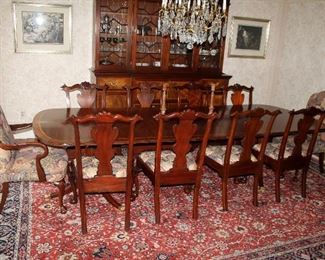 #1 - Henkel-Harris Double Pedestal Mahogany Dining Table with 10 chairs - purchased new in 1992 for over $8,000.