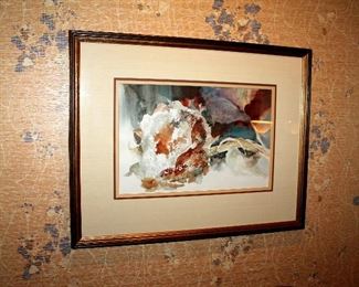 Framed original watercolor painting - signed D. Galloway
