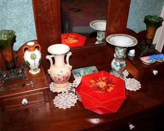 Music box, lamps, vases