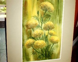 Arlene Goff "Study in Green and Yellow" original watercolor painting