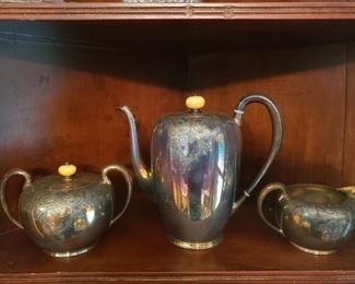 Lot 4 Wilcox Silverplate Art Deco Coffee Set $50