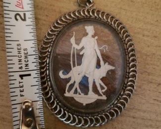 Lot 16 Signed Sterling Silver and Jasper or Ivory Pendant $20