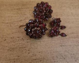 Lot 64 Antique Ruby? Earings $30 Pair
