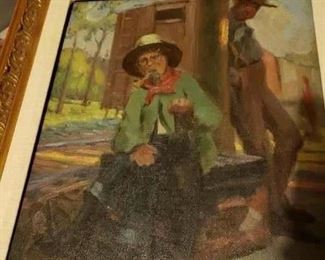 Lot 110 Hanning Oil Painting on Board, about 24x18 $125