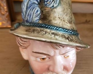 Lot 113 German Porcelain Tobacco Jar 6" $75