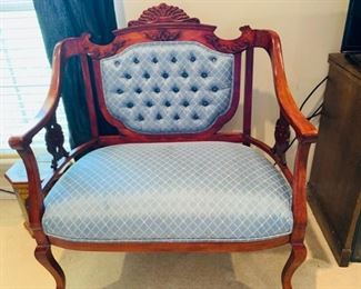 Antique Loveseat with Matching Chair