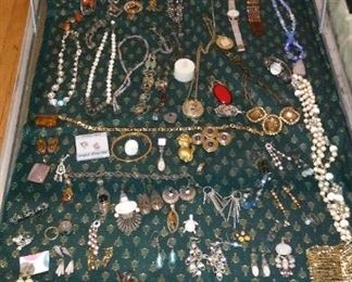 Large collection of Sterling silver jewelry and Costume Jewelry.