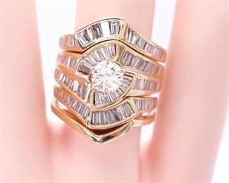 3+ Carat Diamond Estate Ring in 14k Gold