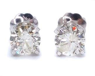 .90 Carat Diamond Stud Screwback Earrings