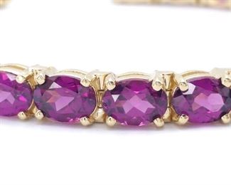 Dazzling ~25 Carat Raspberry Garnet Estate Bracelet in Heavy 14k Yellow Gold - $2550