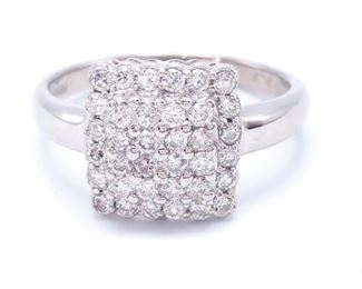 Brilliant 18k Gold Diamond Cluster Estate Ring - $2250