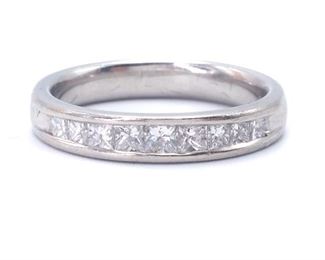 Platinum Princess Cut Diamond Estate Band; $2450
