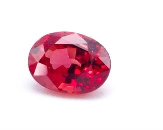 .51 Vivid Red Natural Burmese Ruby; Oval Cut