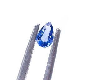 (2) Natural .52 Carat Cornflower Blue Ceylon Sapphires; Pear-Shaped Loose Gemstones