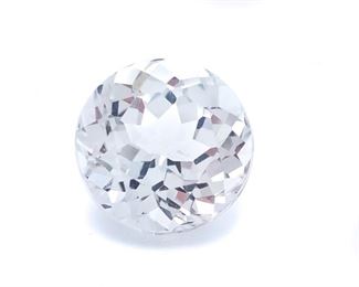 5.40 Carat Brilliant White Topaz Gemstone; Round Cut