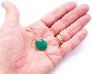 29+ Carat Natural Emerald Gemstone; Oval Cut