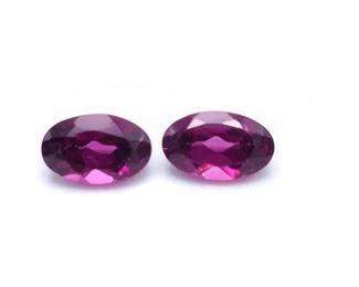 (2) .67 Carat Rhodolite Garnets; Oval Cut