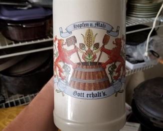 Beer steins.... note all the kitchen items in background