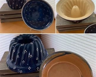 #15.         $18
2pc. Sm flake to glaze.
Cobalt Blue Bundt Dish-9.5”x5”
Platter-9.5”