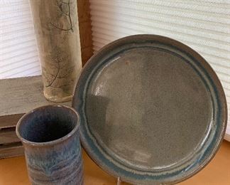 #30.          $30
Nature Vase-10 3/4”
Blue Drip Vase, Always Azul Pottery-6.5”
Always Azul Pottery Plate-11.5”