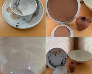 #33.         $20
4pcs. Pottery Lot
White Bowl-10.5”
2pc. Set-plate-8.5”, bowl-5”
Mini Jug-4”