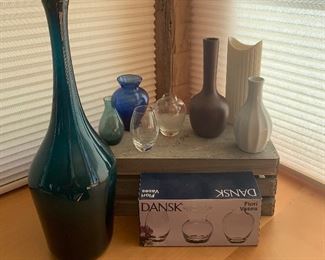 #51.           $12
Lot of Vases-9pcs
Lenox, Royal Hager, DANSK 



