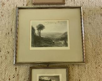 A-10.        $20
1. Rui in F1649-9 3/4”x8 3/4”
2. View of Orvieto-19.5”x17”, some spots
3. Lauterbrunnenthal-10 1/4”x9 1/4”
